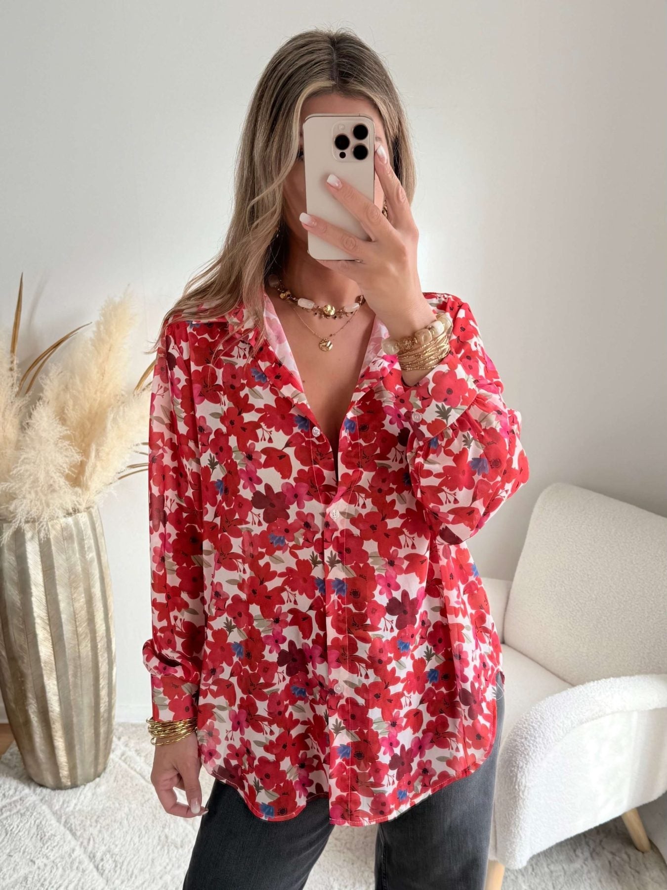 Chemise ample imprimée fleurs - Flora
