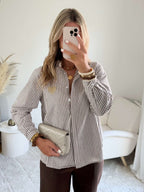 Chemise rayée café - Fily