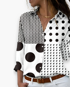 Chemisier graphique élégant pour femme | Chic et pratique – Gris