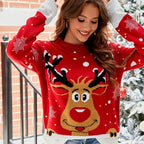 Claire | Pull de Noël Imprimé Tendance Éclatant