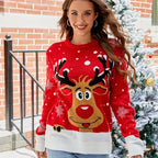 Claire | Pull de Noël Imprimé Tendance Éclatant