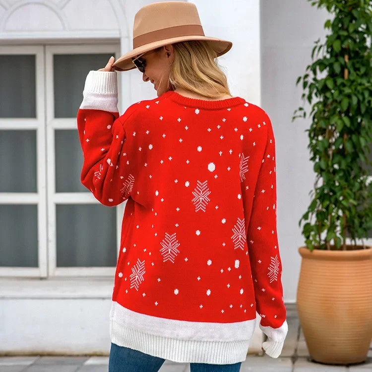 Claire | Pull de Noël Imprimé Tendance Éclatant