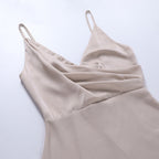 Caroline - Robe Longue Satin Fendue Sexy Femme
