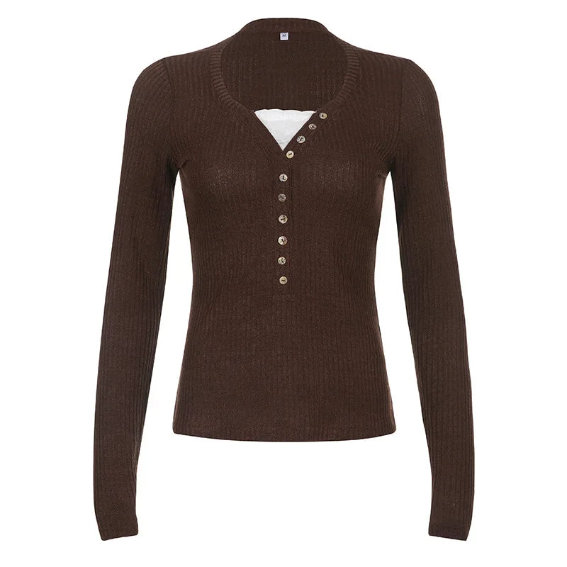 Camille | Top en Maille Ajusté Tendance Élégant