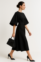 Élise | Robe de Travail Midi Tendance Printanière Chic