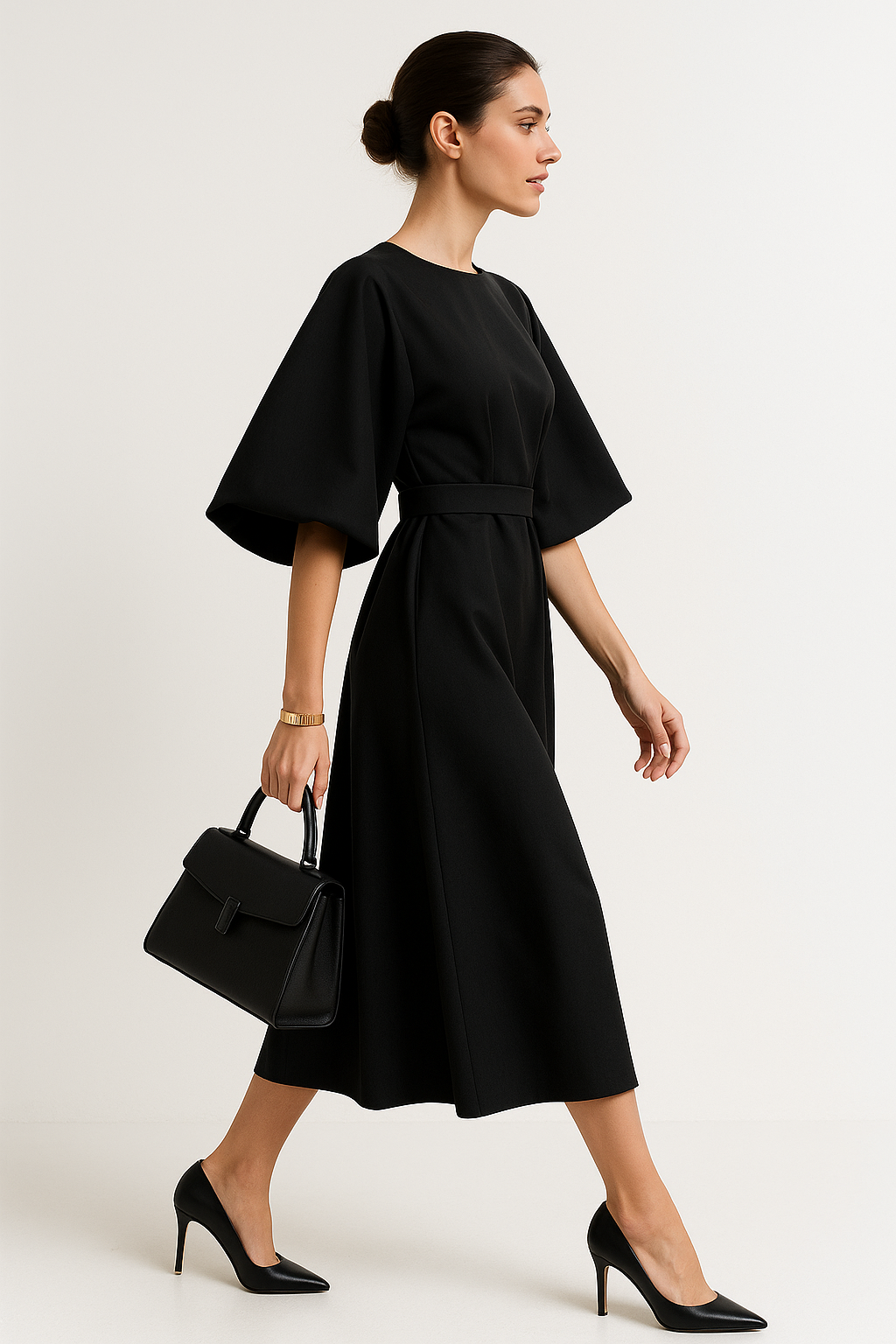 Élise | Robe de Travail Midi Tendance Printanière Chic