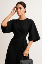 Élise | Robe de Travail Midi Tendance Printanière Chic