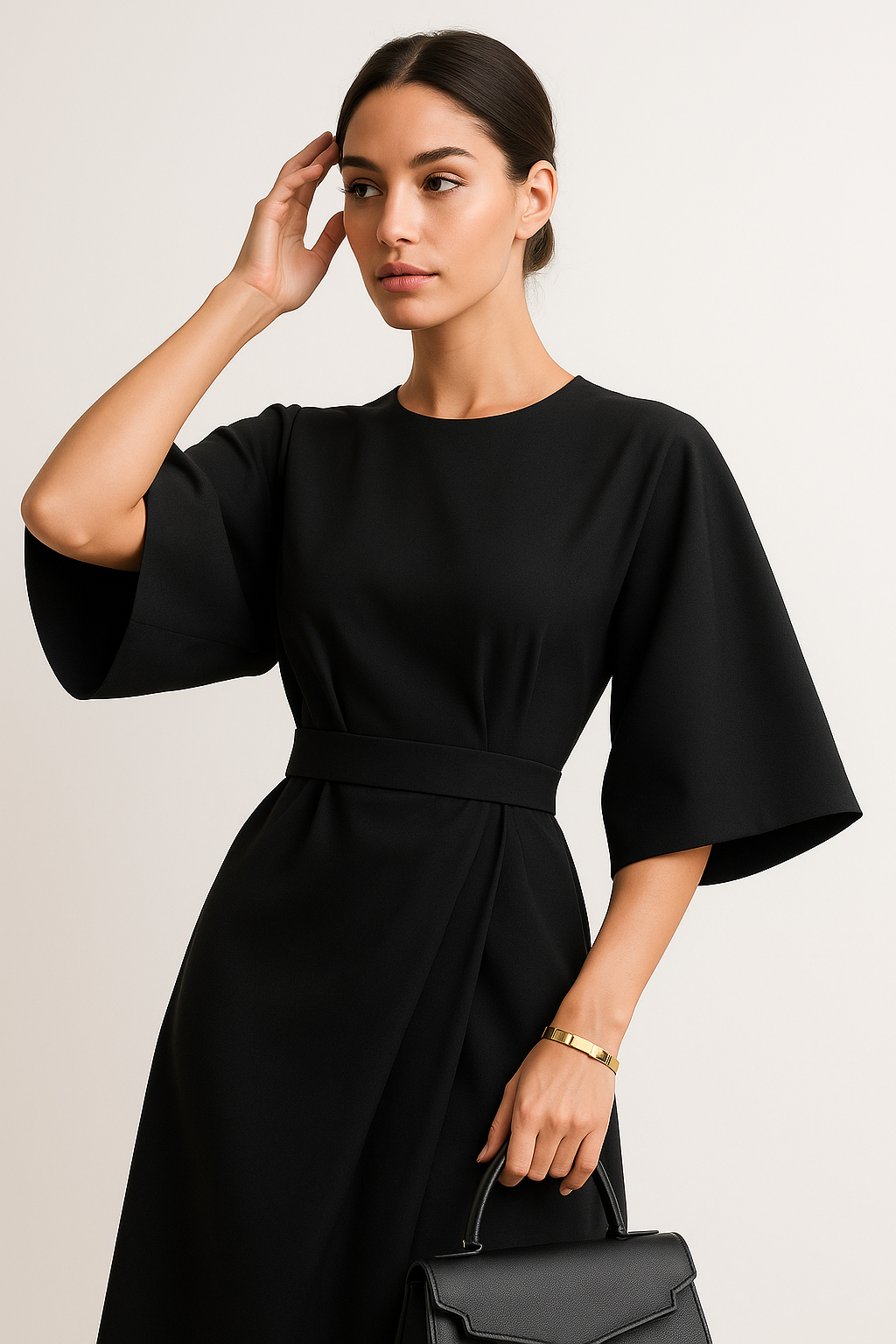 Élise | Robe de Travail Midi Tendance Printanière Chic