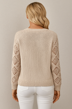 Chloé | Pull en Tricot à Manches en Crochet Tendance Élégant