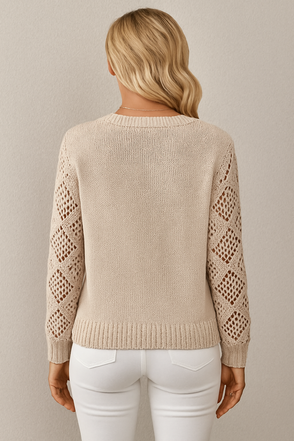 Chloé | Pull en Tricot à Manches en Crochet Tendance Élégant