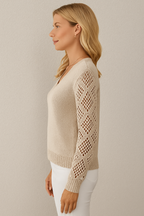 Chloé | Pull en Tricot à Manches en Crochet Tendance Élégant