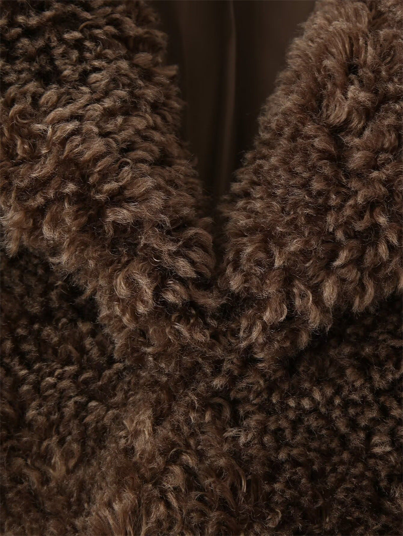 Manteau Femme en Fausse Fourrure Bouclée