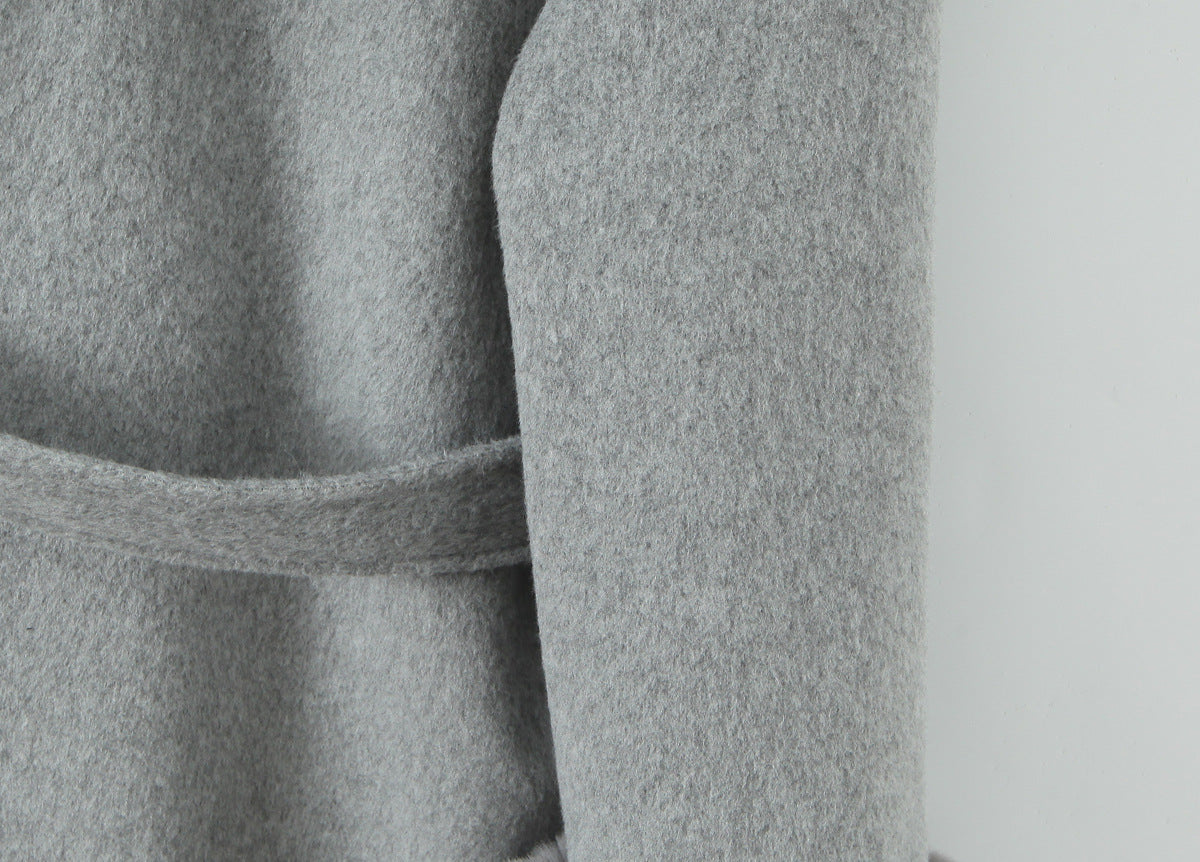 Manteau en laine à capuche FurPatch