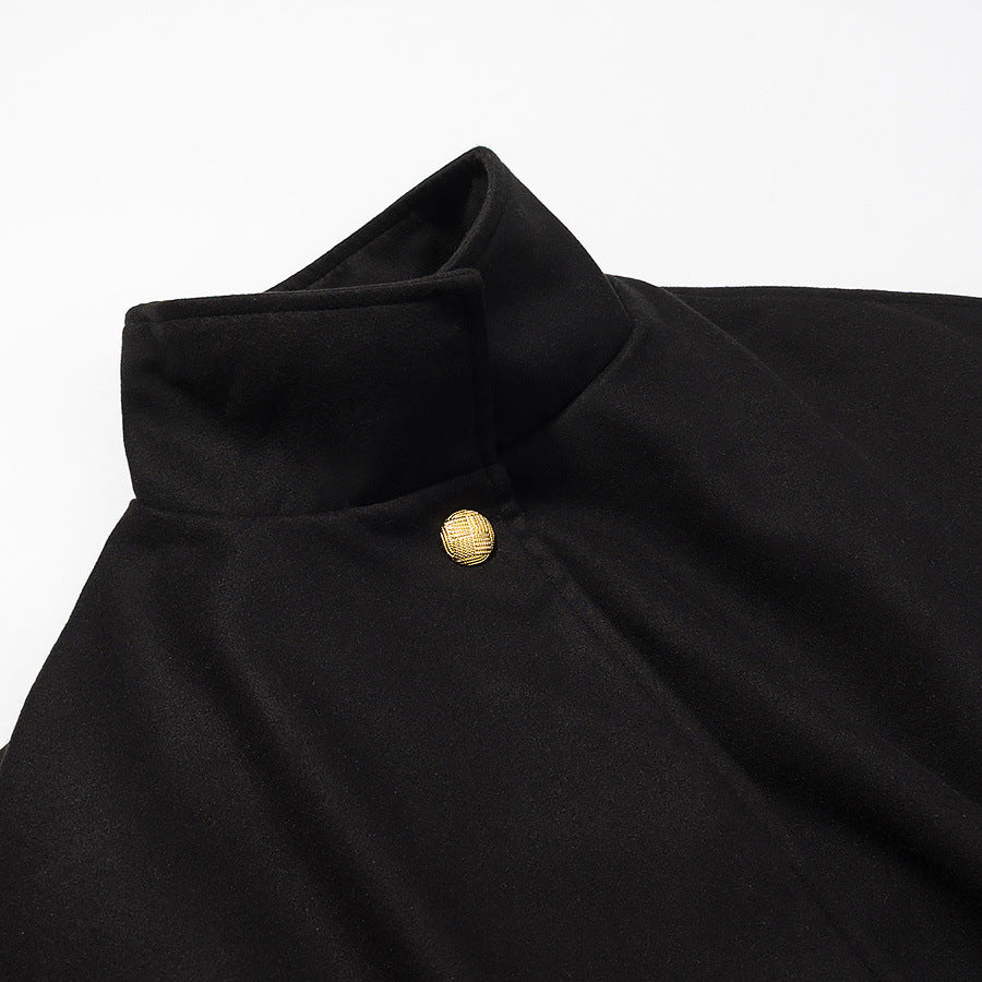 Cape Ceinturé Élégante à Col Montant