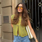 Gilet Court en Maille Chunky