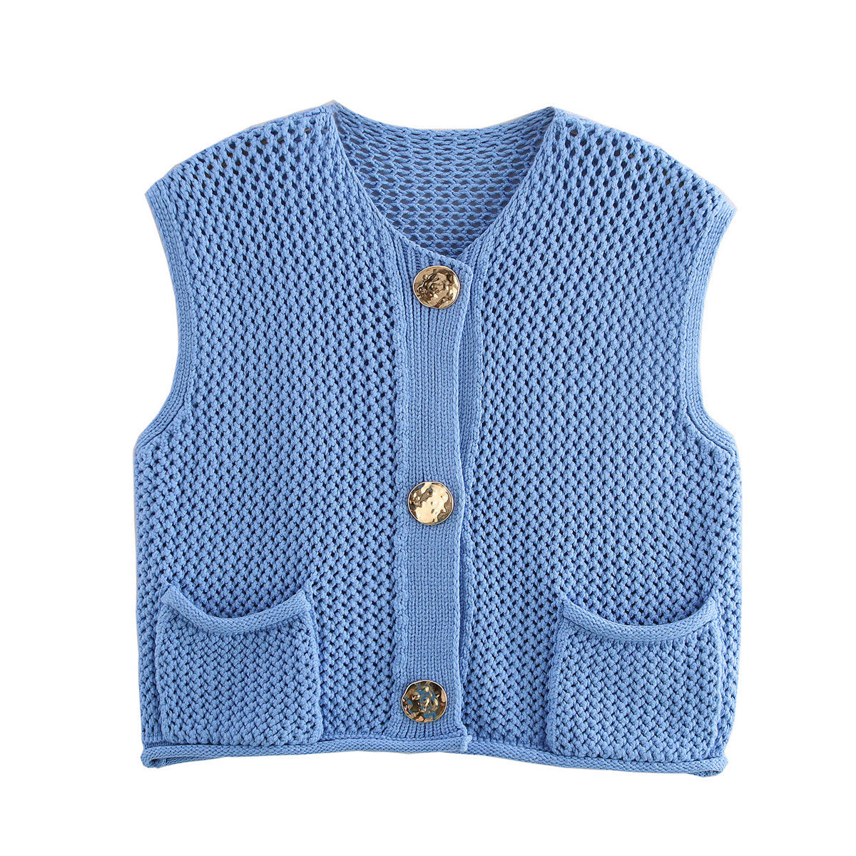 Gilet Court en Maille Chunky