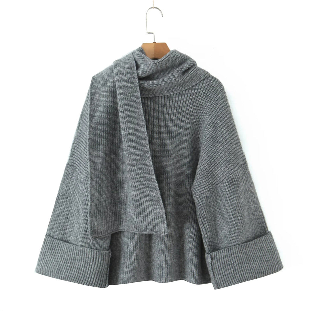 Pull Maille & Col Écharpe