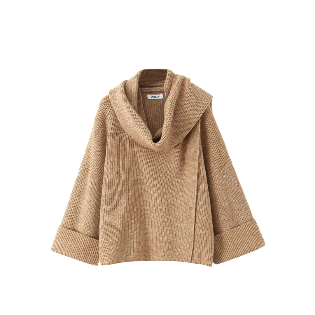 Pull Maille & Col Écharpe