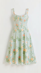 Camille | Robe Midi Fleurie Tendance Printanière Élégante