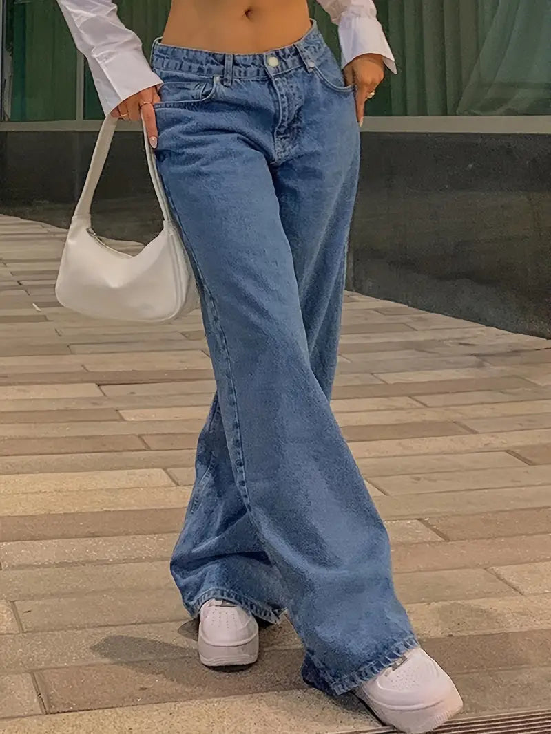 Jean Baggy Vintage Tendance Taille Basse