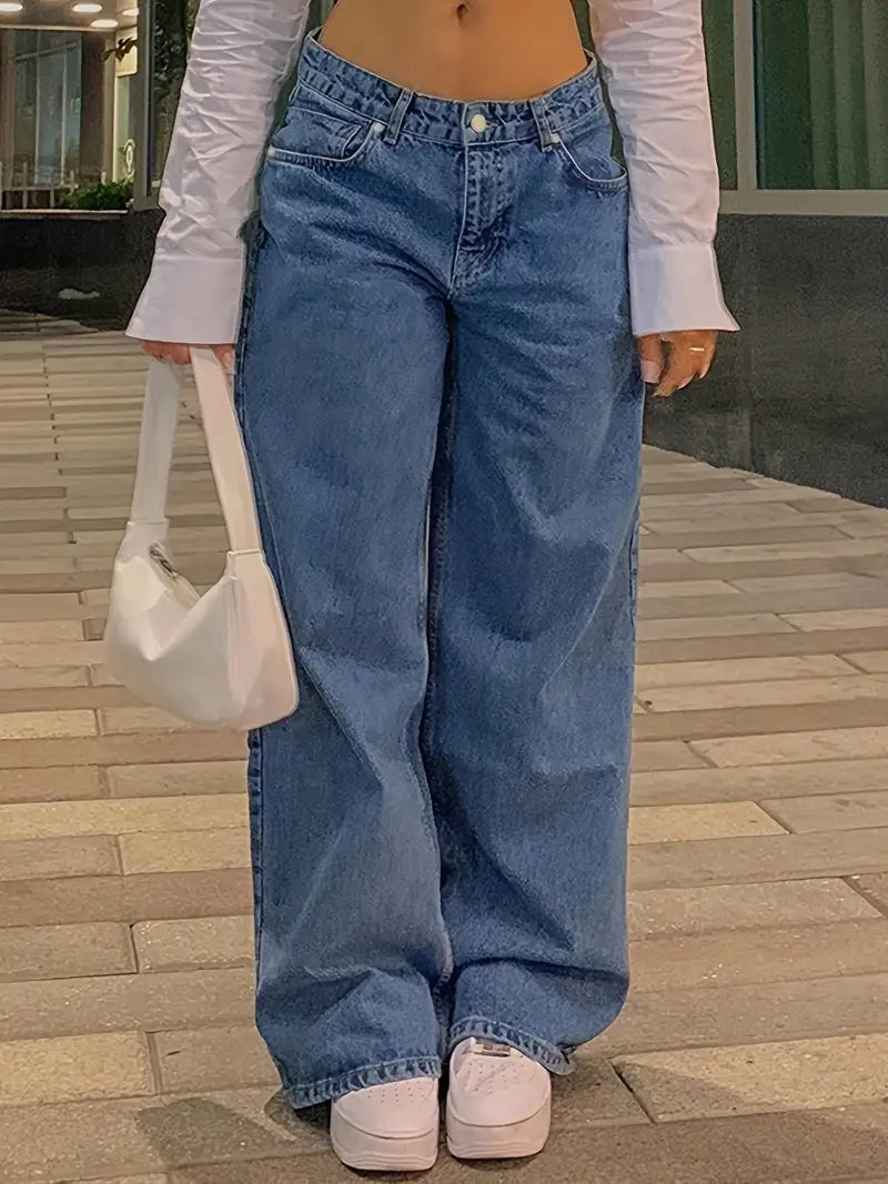 Jean Baggy Vintage Tendance Taille Basse