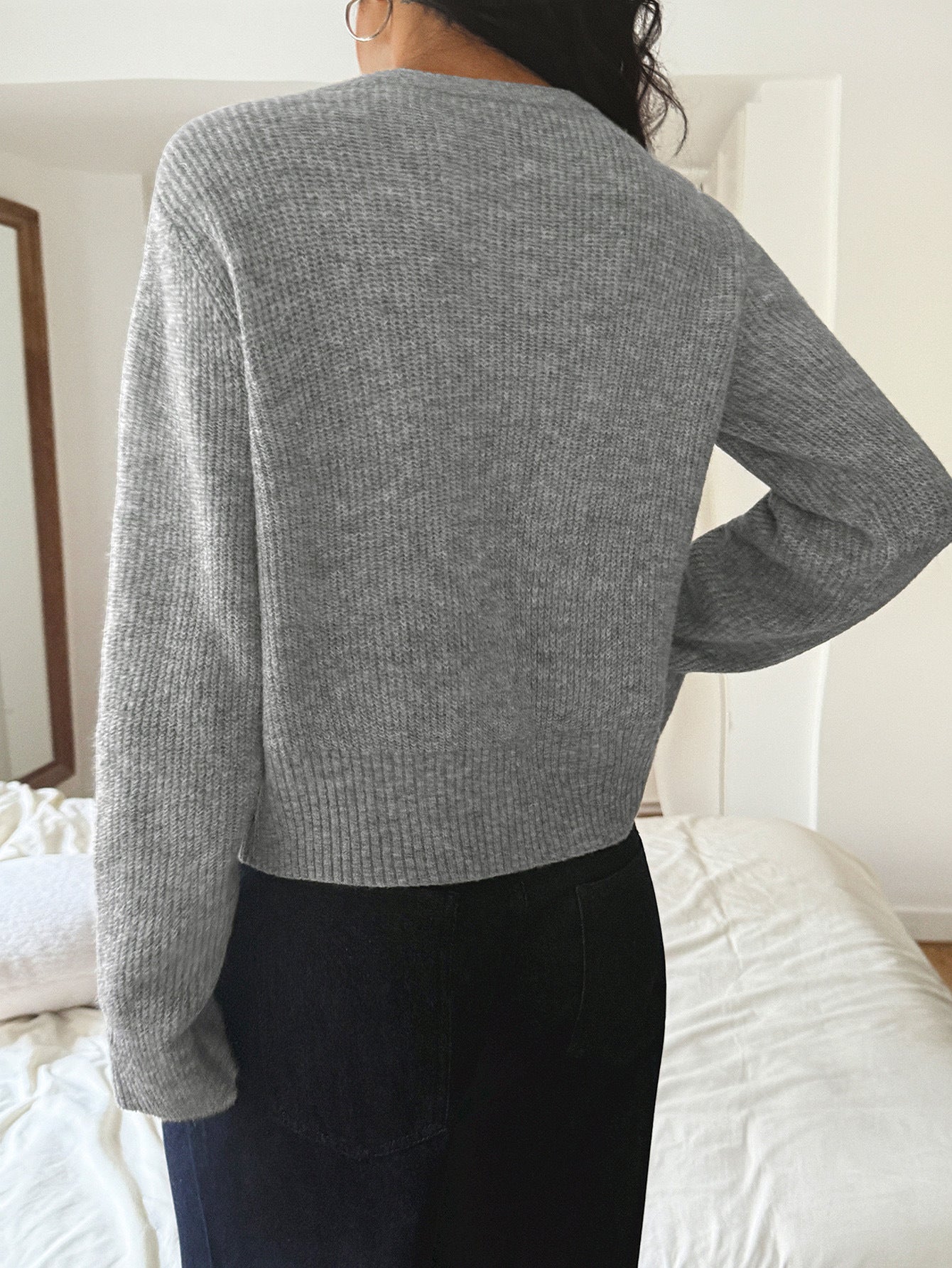 Cardigan Femme Côtelé Boutonné