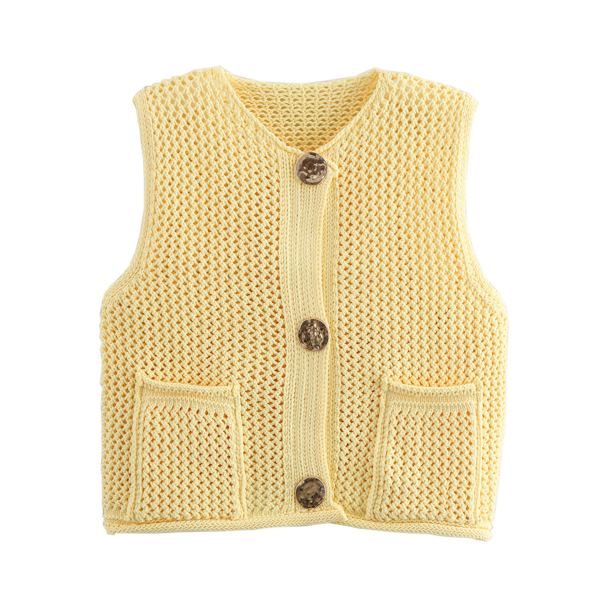 Gilet Court en Maille Chunky