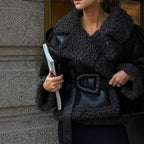 Manteau Femme à Col et Lacets