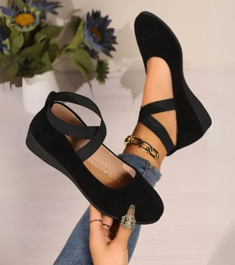 Yvette | Ballerines fermées à talons compensés