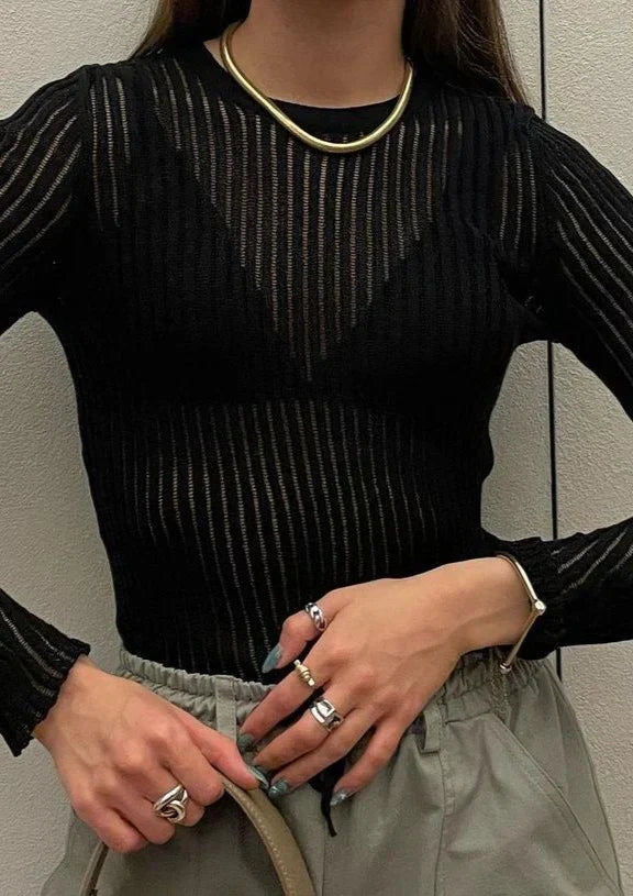 Erika | Haut en Laine Transparente Tendance Éclatant