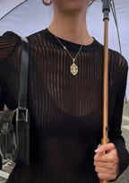 Erika | Haut en Laine Transparente Tendance Éclatant
