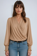 Camille | Blouse Wrap Élégante Fluide Printanier