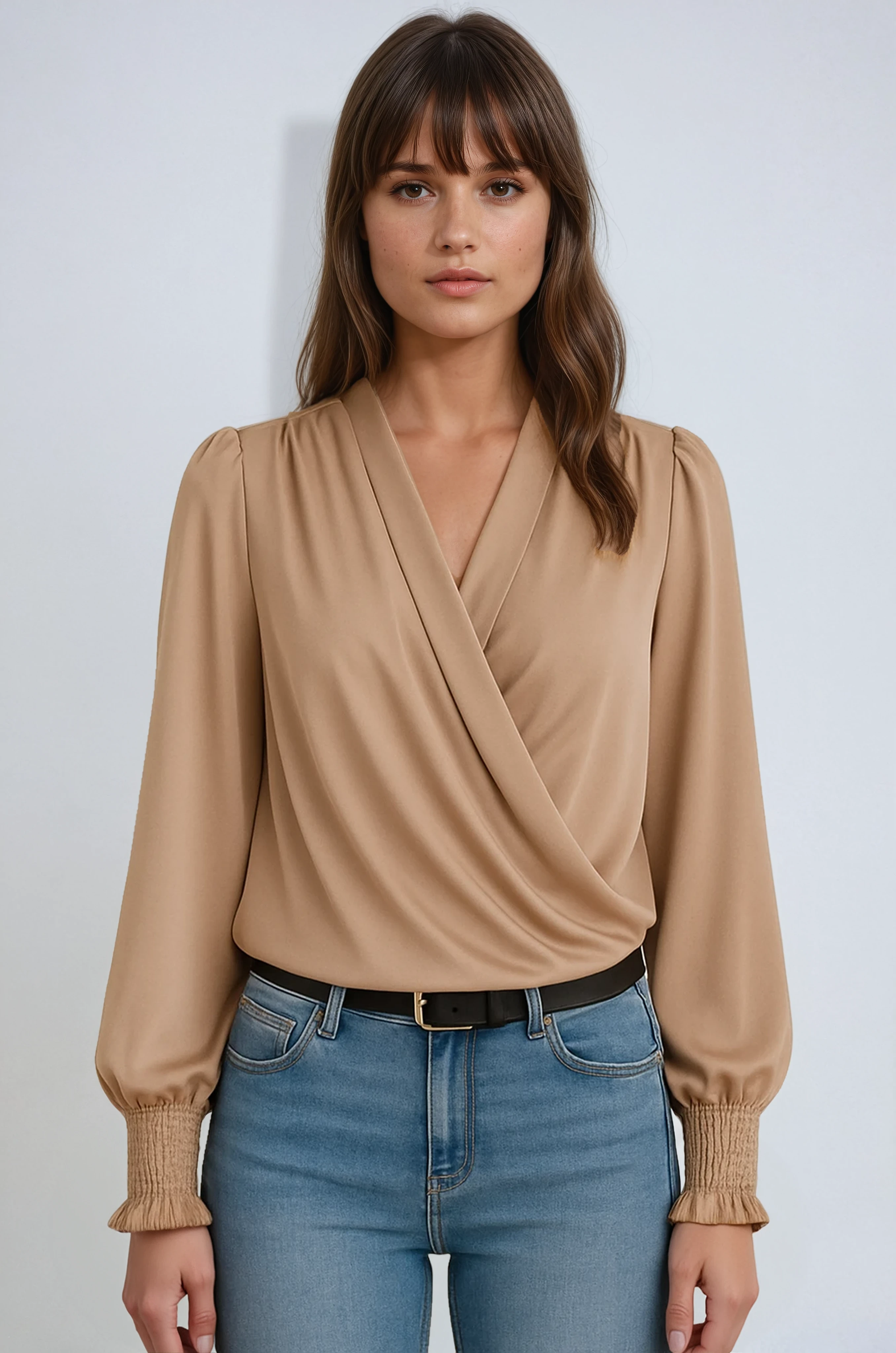 Camille | Blouse Wrap Élégante Fluide Printanier