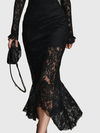 Monica | Robe Maxi Évasée en Dentelle Élégante