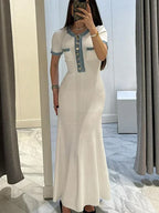 Claire | Robe Maxi Tricotée Été Fluide Élégante