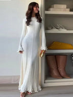 Claire | Robe Maxi Tricotée Été Fluide Élégante