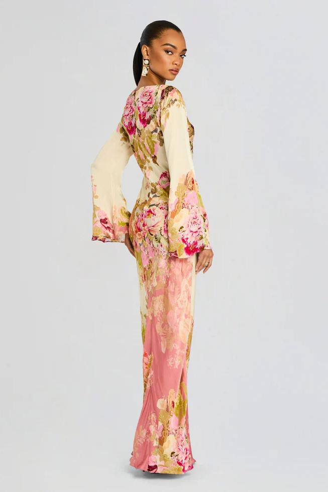 Camille | Robe de Soirée Florale Évasée Tendance Élégante