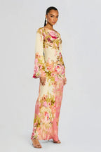 Camille | Robe de Soirée Florale Évasée Tendance Élégante