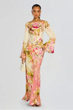 Camille | Robe de Soirée Florale Évasée Tendance Élégante