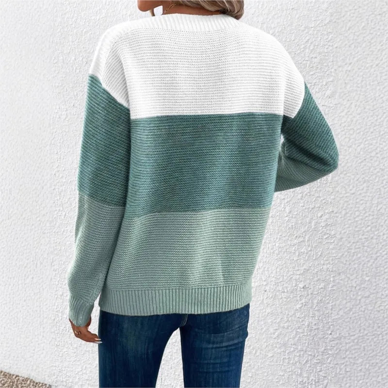 Clara | Pull Tricolore Patchwork Tendance Printanier