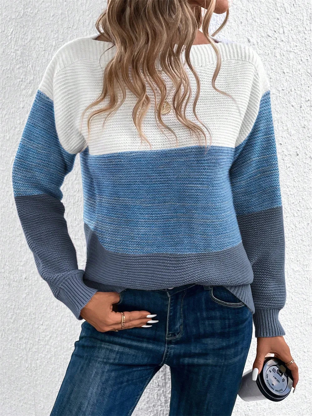 Clara | Pull Tricolore Patchwork Tendance Printanier