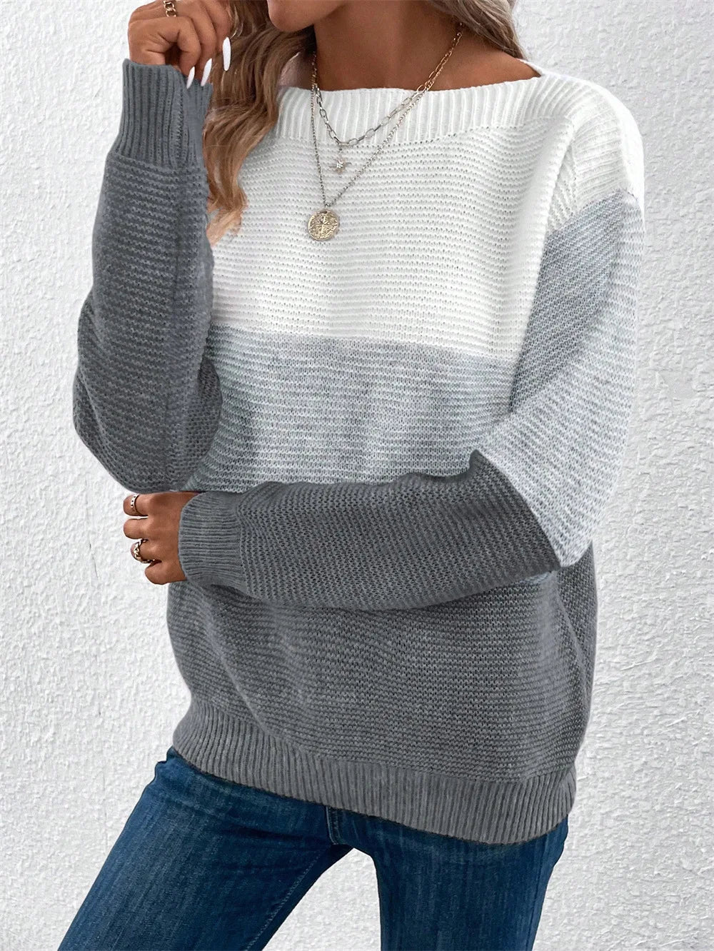 Clara | Pull Tricolore Patchwork Tendance Printanier