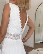 Clara | Robe Midi Aérienne en Dentelle Tendance Élégant