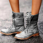 Aurore - Bottines Cuir Lacets Stylées Femme