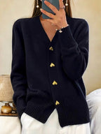 Elin - Cardigan automne chaud femme – Noir