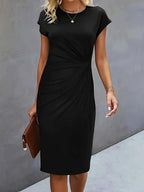 Charlotte - Robe Midi Raffinée – Noir