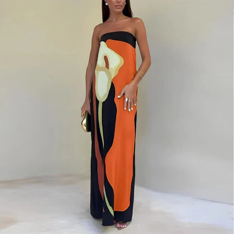 Calla | Robe Maxi d'Été Imprimée Tendance Élégante