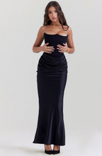 Mia | Robe Maxi Corset Sans Bretelles Tendance Été Chic