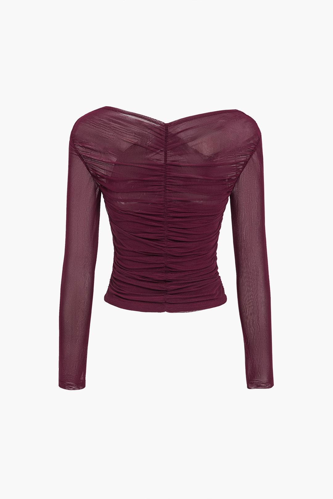 Camille | Haut en Maille Transparente Froncé Tendance Élégant