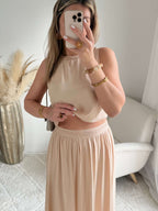 Ensemble haut + jupe beige - Lola